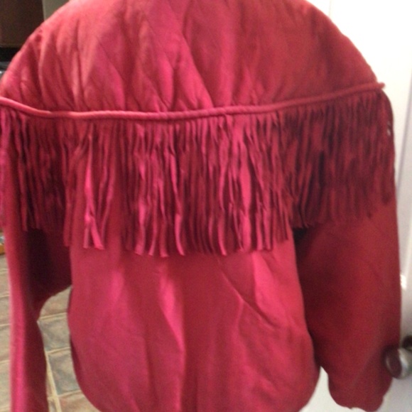 Vintage red fringe jacket - Picture 4 of 7